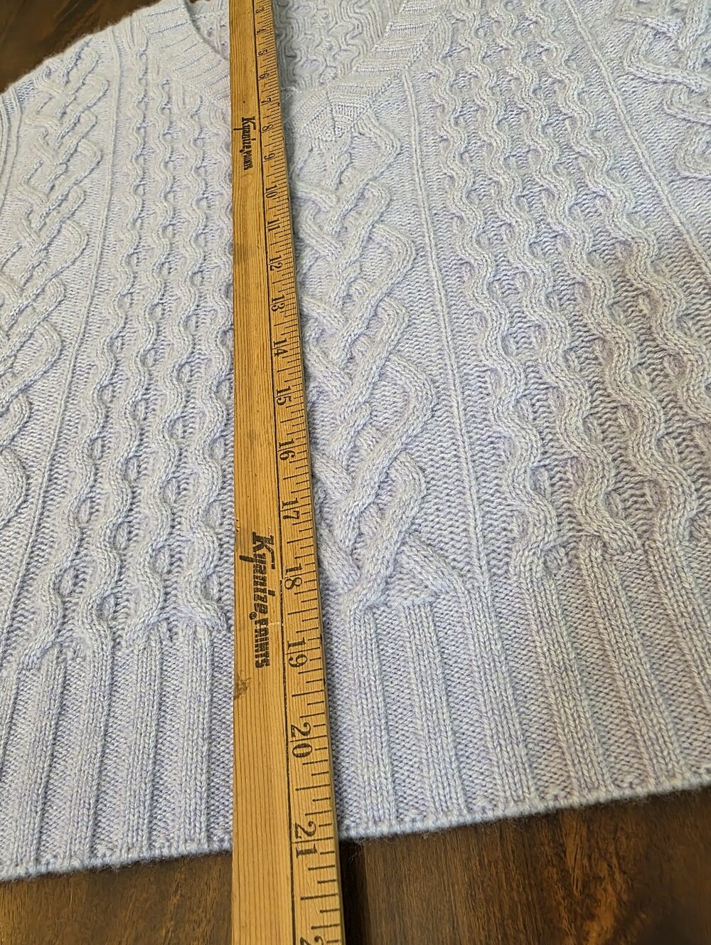 Garnet Hill 100 Cashmere Cable Knit Sweater Vest Sz S Boxy Quiet Luxury Lavender - Picture 5 of 7